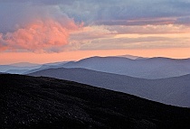 Receding Hillsides at Sunset